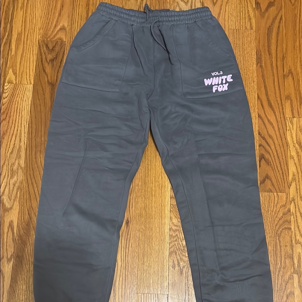 Gray White Fox Sweatpants